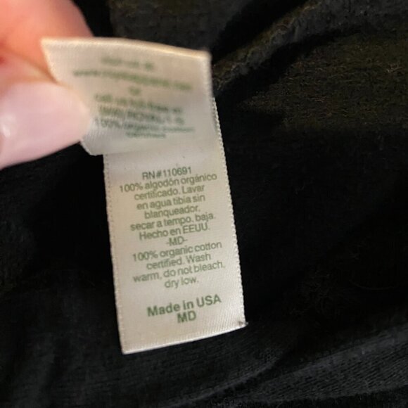 "Outdoorsy" 100% Organic Cotton Black Hoodie Size Medium - Picture 5 of 5